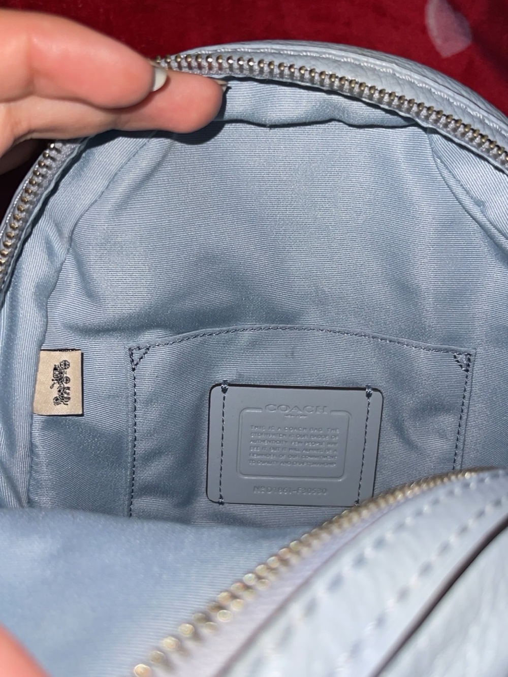 Coach New York - Andi Pebble Leather Convertible Mini Backpack in Light Blue - Picture 9 of 12